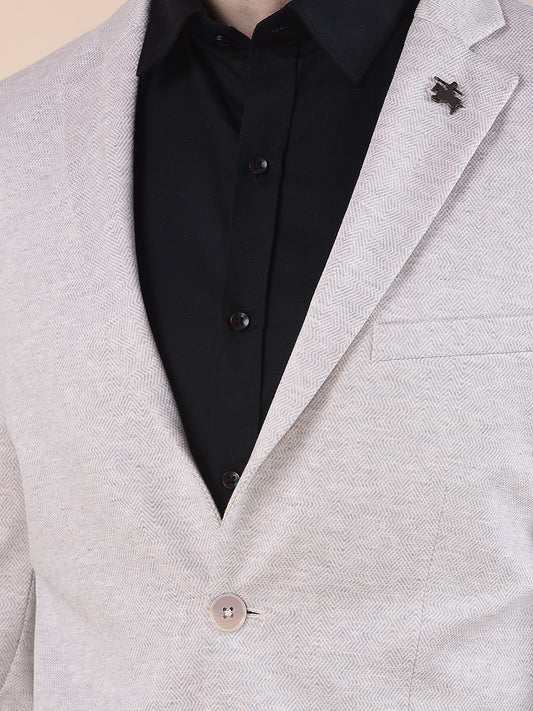 Blazer for Men | Premium Casual Blazer Slim Fit Notched Collar Terry Rayon Fabric Self Design Pattern