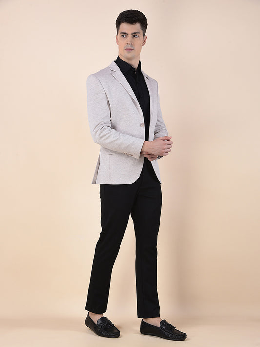 Blazer for Men | Premium Casual Blazer Slim Fit Notched Collar Terry Rayon Fabric Self Design Pattern