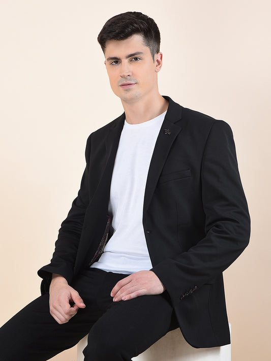 Blazer for Men | Premium Casual Blazer Slim Fit Notched Collar Polyester Fabric Solid Pattern