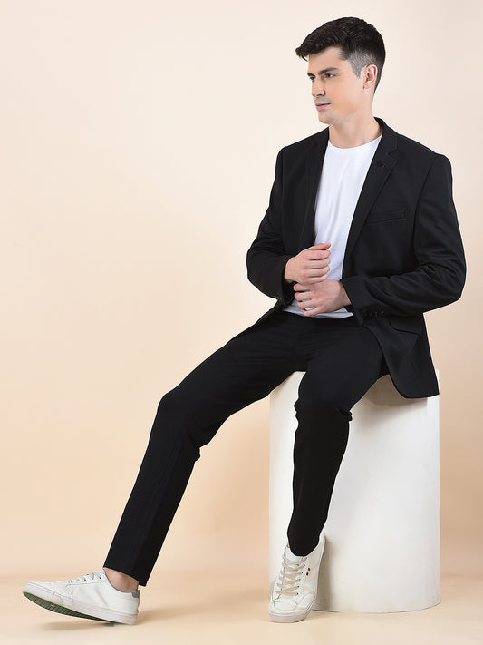 Blazer for Men | Premium Casual Blazer Slim Fit Notched Collar Polyester Fabric Solid Pattern