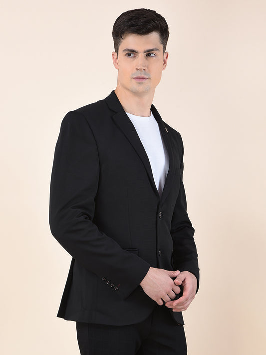 Blazer for Men | Premium Casual Blazer Slim Fit Notched Collar Polyester Fabric Solid Pattern