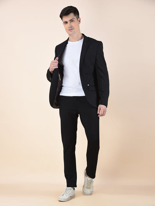 Blazer for Men | Premium Casual Blazer Slim Fit Notched Collar Polyester Fabric Solid Pattern