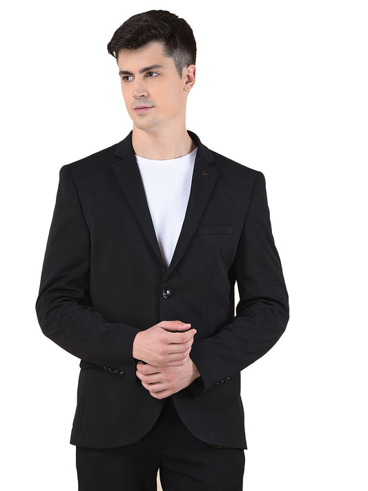 Blazer for Men | Premium Casual Blazer Slim Fit Notched Collar Polyester Fabric Solid Pattern
