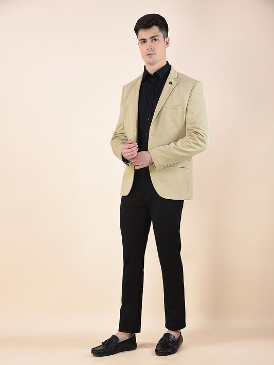 Blazer for Men | Premium Casual Blazer Slim Fit Notched Collar Polyester Fabric Solid Pattern