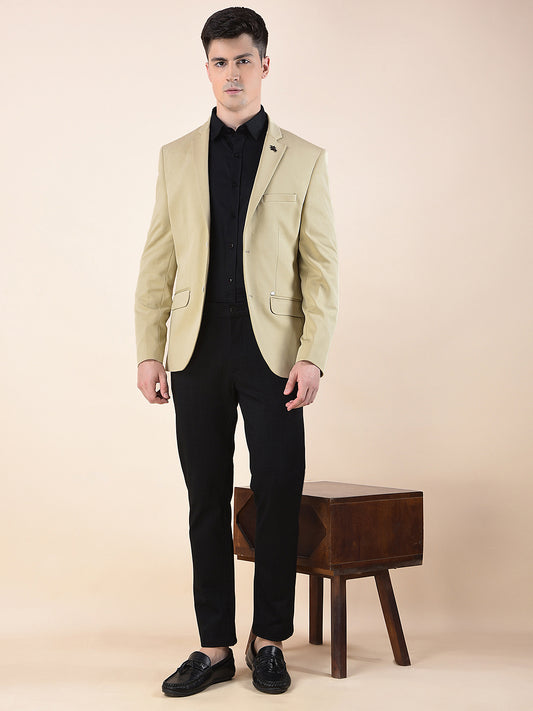 Blazer for Men | Premium Casual Blazer Slim Fit Notched Collar Polyester Fabric Solid Pattern