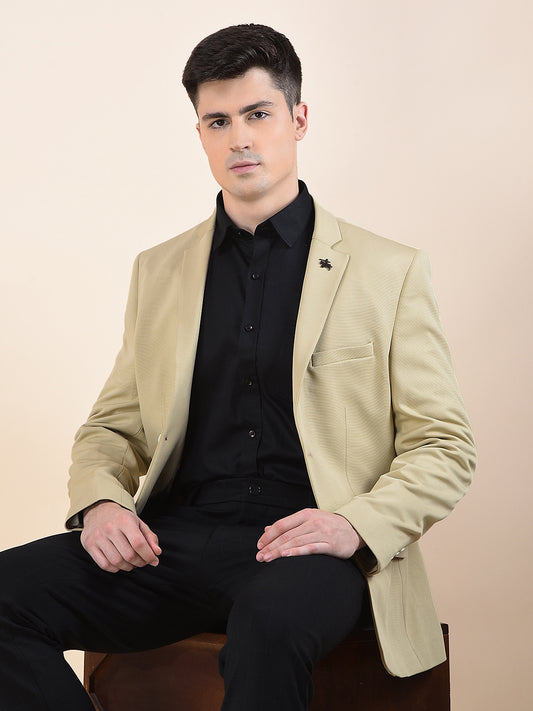 Blazer for Men | Premium Casual Blazer Slim Fit Notched Collar Polyester Fabric Solid Pattern