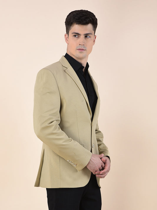 Blazer for Men | Premium Casual Blazer Slim Fit Notched Collar Polyester Fabric Solid Pattern