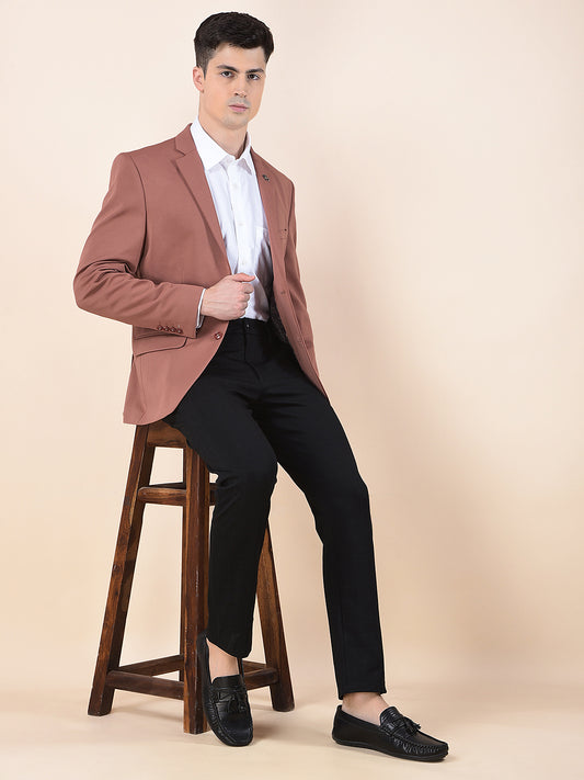 Blazer for Men | Premium Casual Blazer Slim Fit Notched Collar Polyester Fabric Solid Pattern