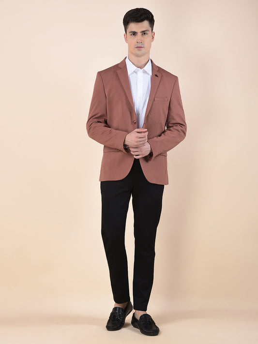 Blazer for Men | Premium Casual Blazer Slim Fit Notched Collar Polyester Fabric Solid Pattern