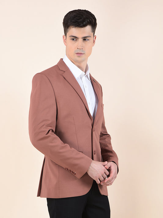 Blazer for Men | Premium Casual Blazer Slim Fit Notched Collar Polyester Fabric Solid Pattern