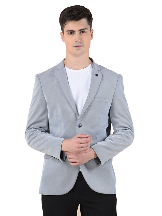 Blazer for Men | Premium Casual Blazer Slim Fit Notched Collar Terry Rayon Fabric Self Design Pattern