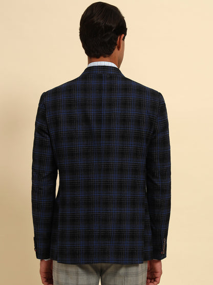Blazer for Men | Premium Formal Blazer Slim Fit Notched Collar Terry Rayon Fabric Checkered Pattern