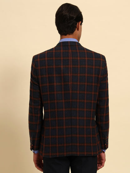 Blazer for Men | Premium Formal Blazer Slim Fit Notched Collar Tweed Fabric Checkered Pattern