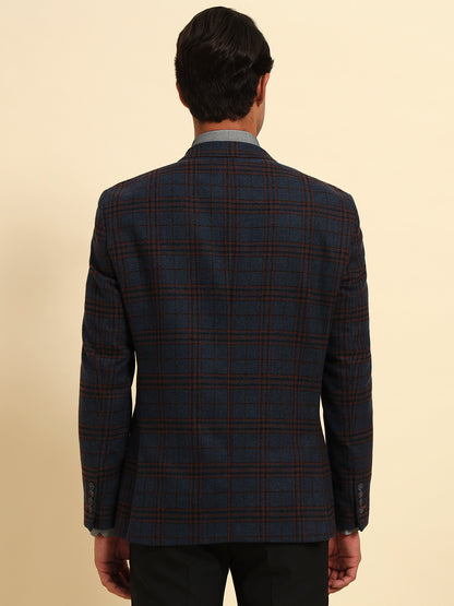 Blazer for Men | Premium Formal Blazer Slim Fit Notched Collar Tweed Fabric Checkered Pattern