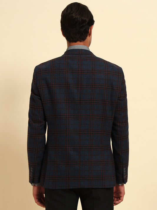 Blazer for Men | Premium Formal Blazer Slim Fit Notched Collar Tweed Fabric Checkered Pattern