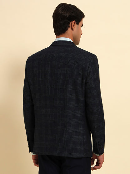 Blazer for Men | Premium Formal Blazer Slim Fit Notched Collar Tweed Fabric Checkered Pattern