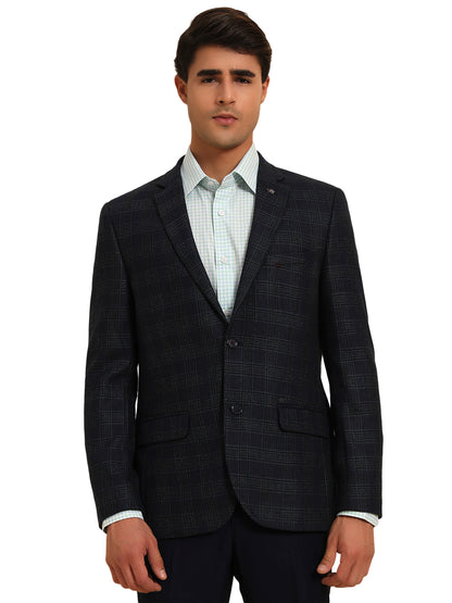 Blazer for Men | Premium Formal Blazer Slim Fit Notched Collar Tweed Fabric Checkered Pattern