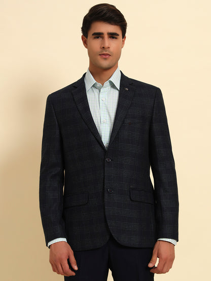 Blazer for Men | Premium Formal Blazer Slim Fit Notched Collar Tweed Fabric Checkered Pattern