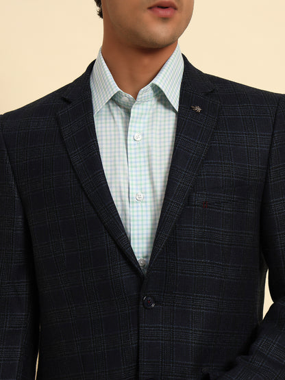 Blazer for Men | Premium Formal Blazer Slim Fit Notched Collar Tweed Fabric Checkered Pattern