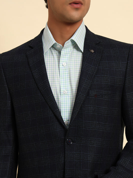 Blazer for Men | Premium Formal Blazer Slim Fit Notched Collar Tweed Fabric Checkered Pattern