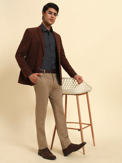 Blazer for Men | Premium Formal Blazer Slim Fit Notched Collar Tweed Fabric Checkered Pattern