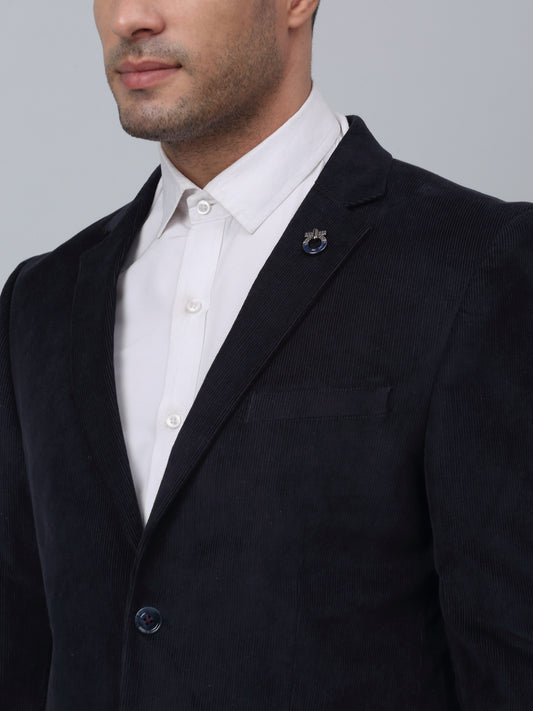 Blazer for Men | Premium Formal Blazer Slim Fit Notched Collar Cotton Fabric Self Design Pattern
