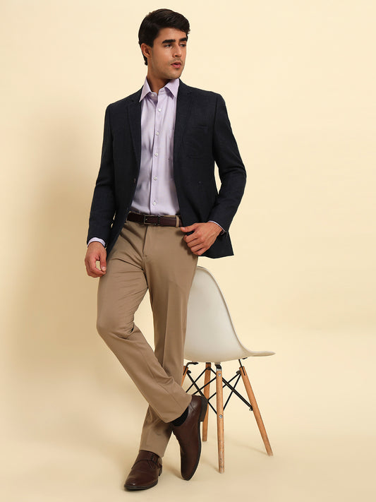 Blazer for Men | Premium Formal Blazer Slim Fit Notched Collar Tweed Fabric Solid Pattern