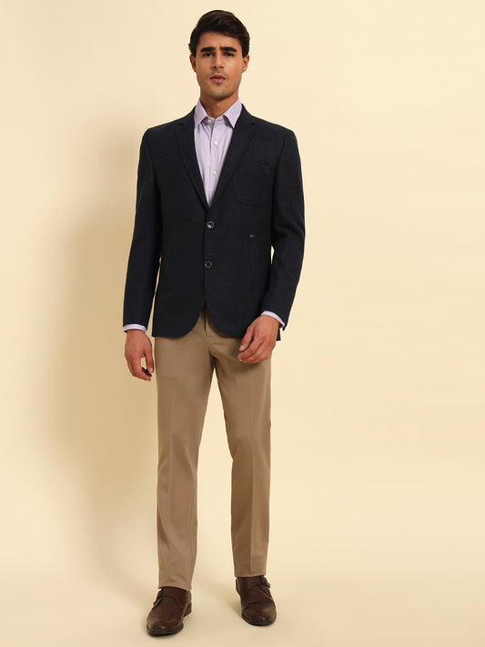 Blazer for Men | Premium Formal Blazer Slim Fit Notched Collar Tweed Fabric Solid Pattern