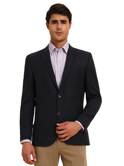Blazer for Men | Premium Formal Blazer Slim Fit Notched Collar Tweed Fabric Solid Pattern