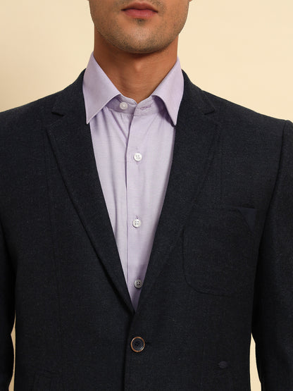 Blazer for Men | Premium Formal Blazer Slim Fit Notched Collar Tweed Fabric Solid Pattern