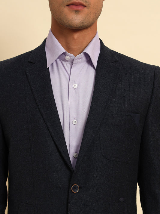Blazer for Men | Premium Formal Blazer Slim Fit Notched Collar Tweed Fabric Solid Pattern