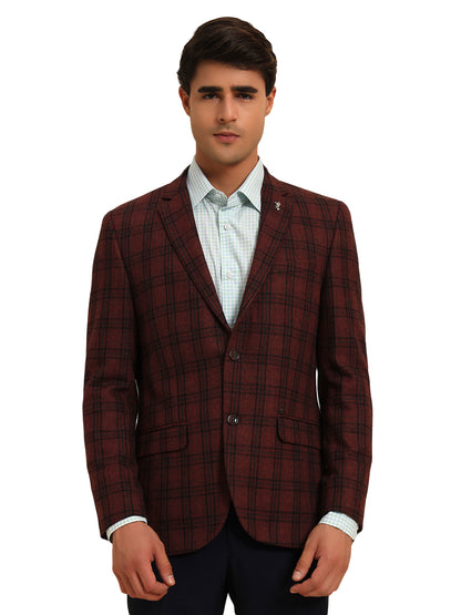 Blazer for Men | Premium Formal Blazer Slim Fit Notched Collar Tweed Fabric Checkered Pattern