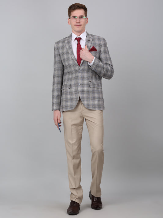 Blazer for Men | Premium Formal Blazer Slim Fit Notched Collar Wool Blend Fabric Checkered Pattern