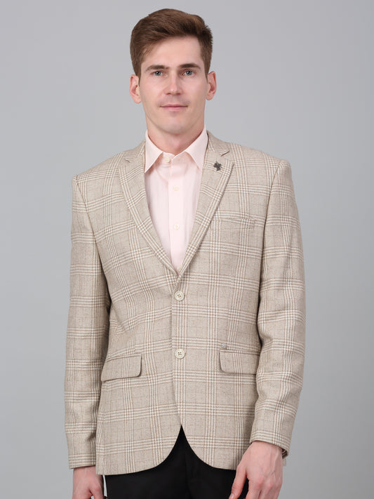 Blazer for Men | Premium Formal Blazer Slim Fit Notched Collar Wool Blend Fabric Checkered Pattern