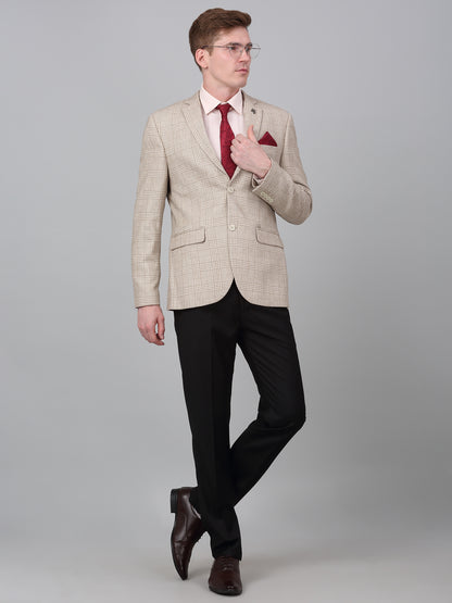 Blazer for Men | Premium Formal Blazer Slim Fit Notched Collar Wool Blend Fabric Checkered Pattern