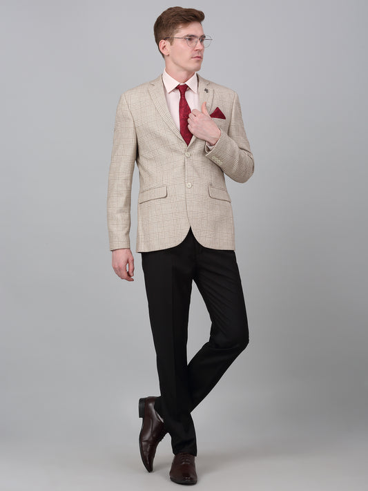 Blazer for Men | Premium Formal Blazer Slim Fit Notched Collar Wool Blend Fabric Checkered Pattern