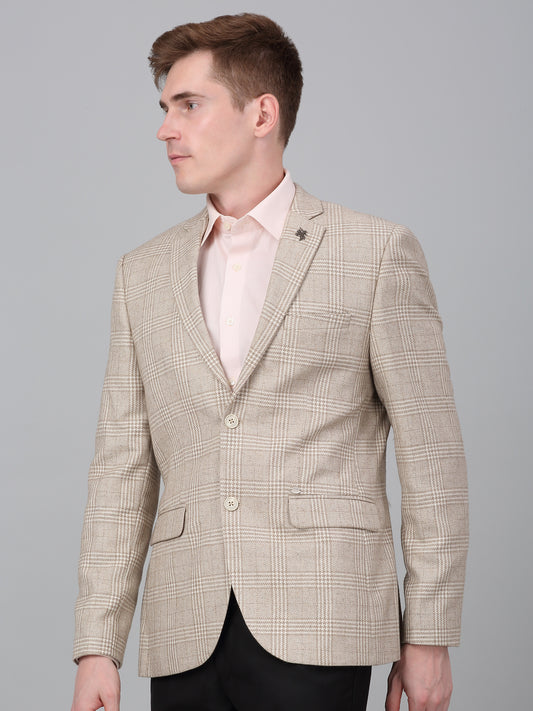 Blazer for Men | Premium Formal Blazer Slim Fit Notched Collar Wool Blend Fabric Checkered Pattern