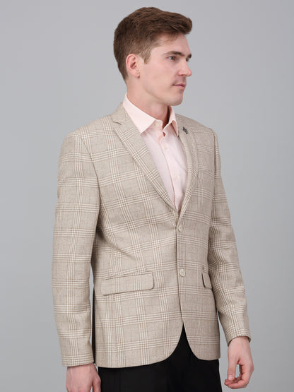 Blazer for Men | Premium Formal Blazer Slim Fit Notched Collar Wool Blend Fabric Checkered Pattern
