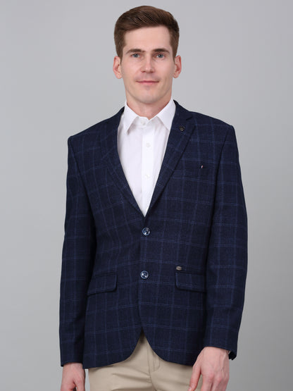 Blazer for Men | Premium Formal Blazer Slim Fit Notched Collar Terry Rayon Fabric Checkered Pattern