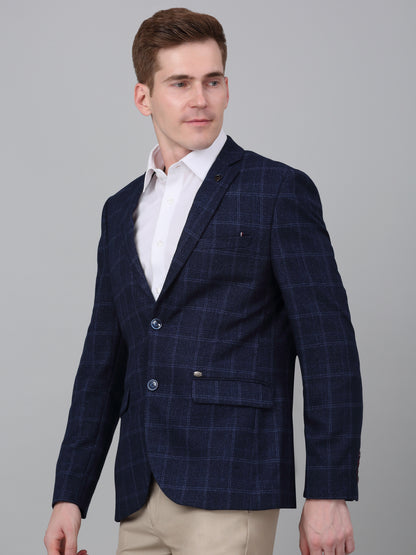 Blazer for Men | Premium Formal Blazer Slim Fit Notched Collar Terry Rayon Fabric Checkered Pattern