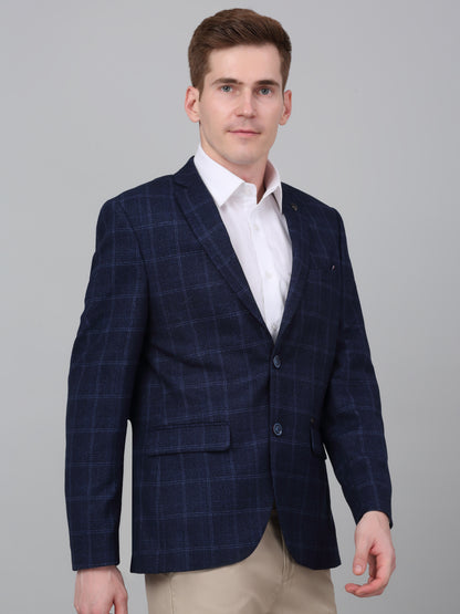 Blazer for Men | Premium Formal Blazer Slim Fit Notched Collar Terry Rayon Fabric Checkered Pattern