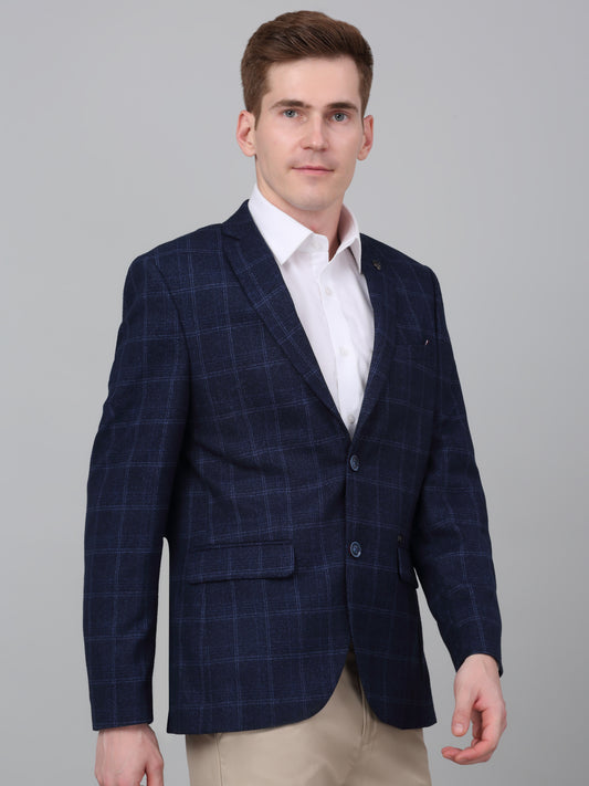 Blazer for Men | Premium Formal Blazer Slim Fit Notched Collar Terry Rayon Fabric Checkered Pattern