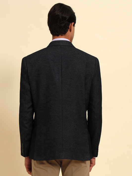 Blazer for Men | Premium Formal Blazer Slim Fit Notched Collar Terry Rayon Fabric Self Design Pattern