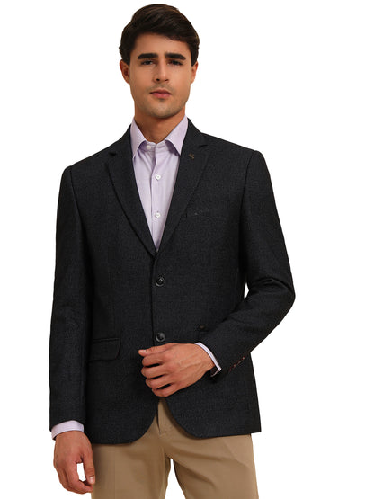 Blazer for Men | Premium Formal Blazer Slim Fit Notched Collar Terry Rayon Fabric Self Design Pattern