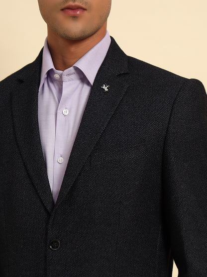 Blazer for Men | Premium Formal Blazer Slim Fit Notched Collar Terry Rayon Fabric Self Design Pattern