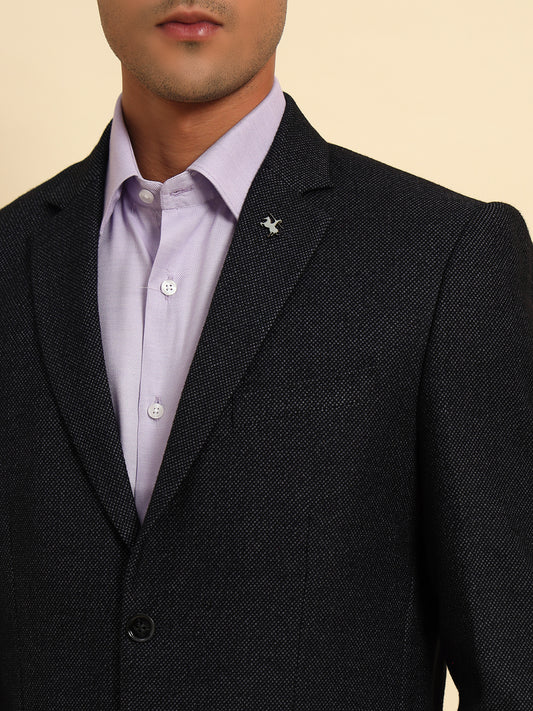 Blazer for Men | Premium Formal Blazer Slim Fit Notched Collar Terry Rayon Fabric Self Design Pattern