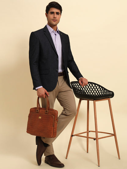 Blazer for Men | Premium Formal Blazer Slim Fit Notched Collar Terry Rayon Fabric Self Design Pattern