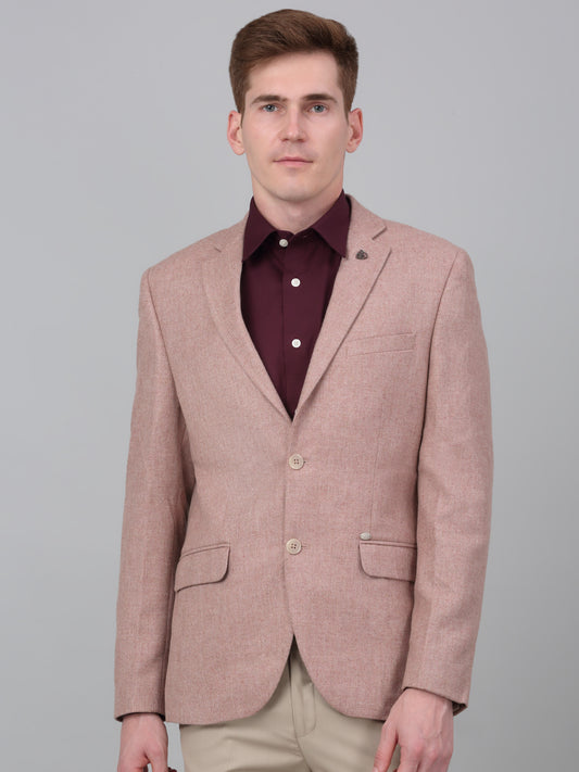 Blazer for Men | Premium Formal Blazer Slim Fit Notched Collar Wool Blend Fabric Self Design Pattern