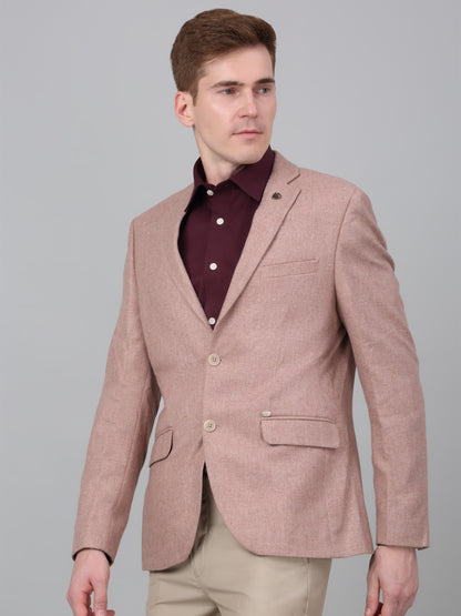 Blazer for Men | Premium Formal Blazer Slim Fit Notched Collar Wool Blend Fabric Self Design Pattern