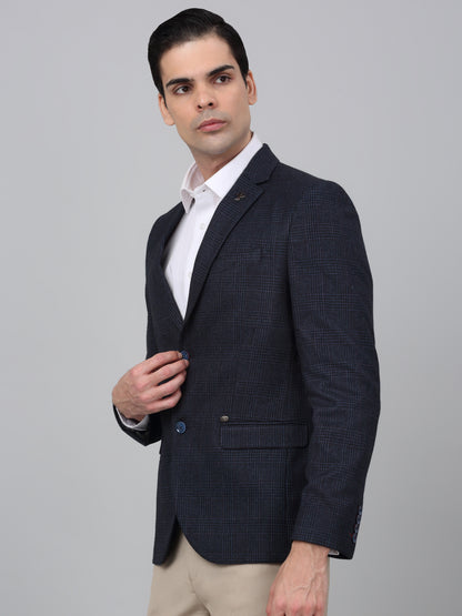 Blazer for Men | Premium Formal Blazer Slim Fit Notched Collar Wool Blend Fabric Checkered Pattern